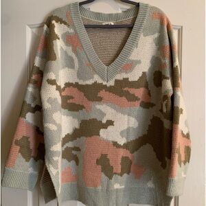 POL oversized camouflage print sweater